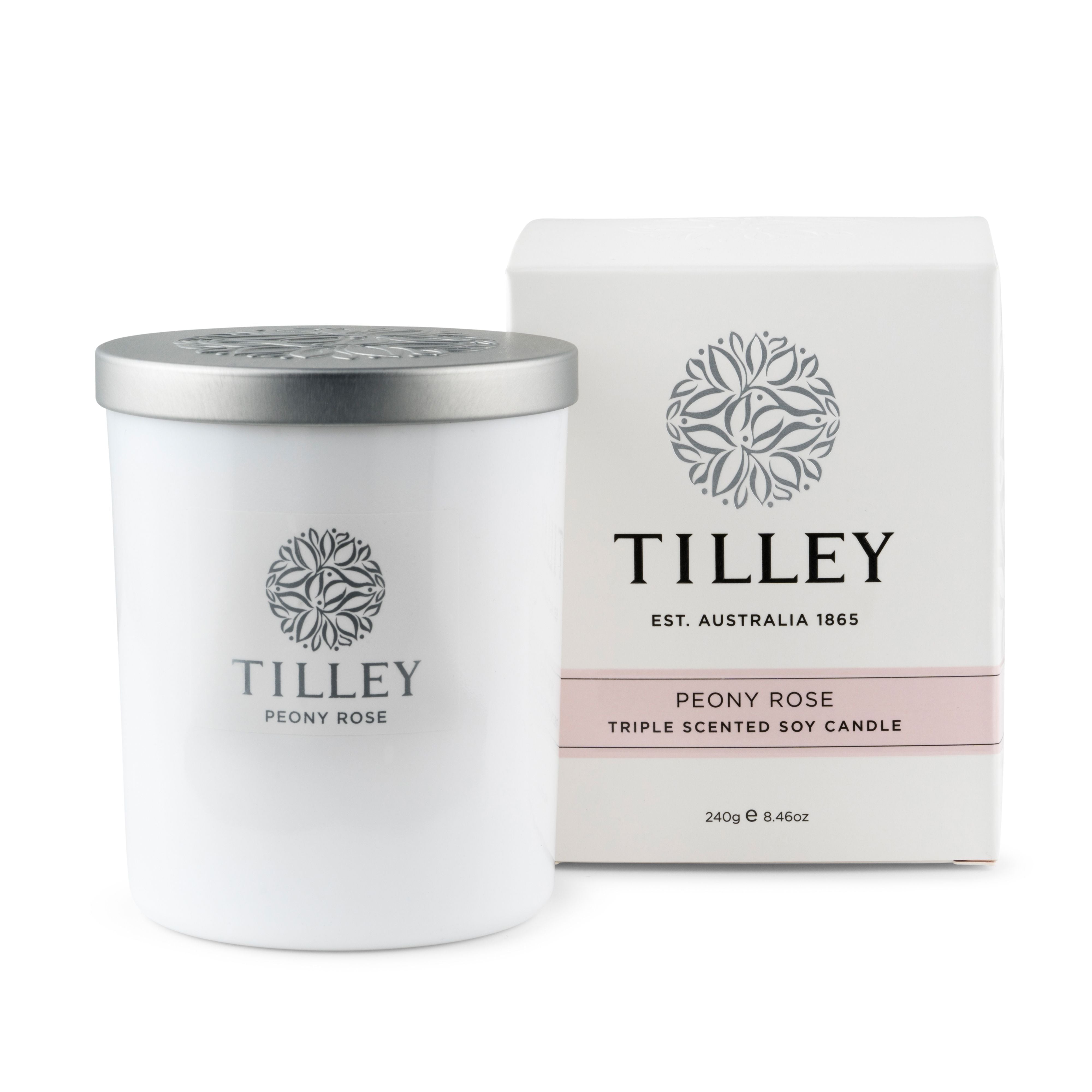 Soy Candle 240g / 45 Hour - Asst Fragrance-Candles & Fragrance-Tilley-Peony Rose-The Bay Room