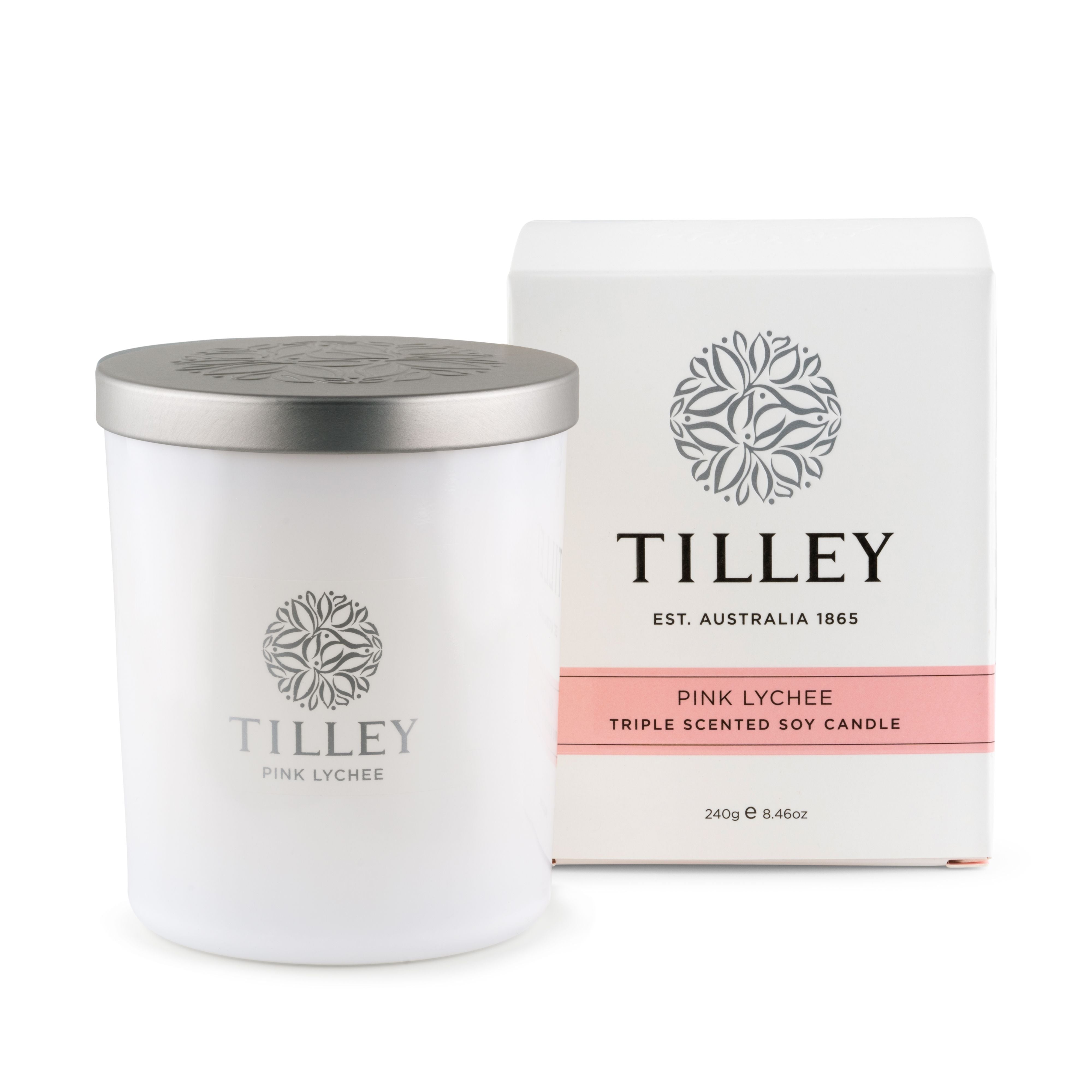 Soy Candle 240g / 45 Hour - Asst Fragrance-Candles & Fragrance-Tilley-Pink Lychee-The Bay Room
