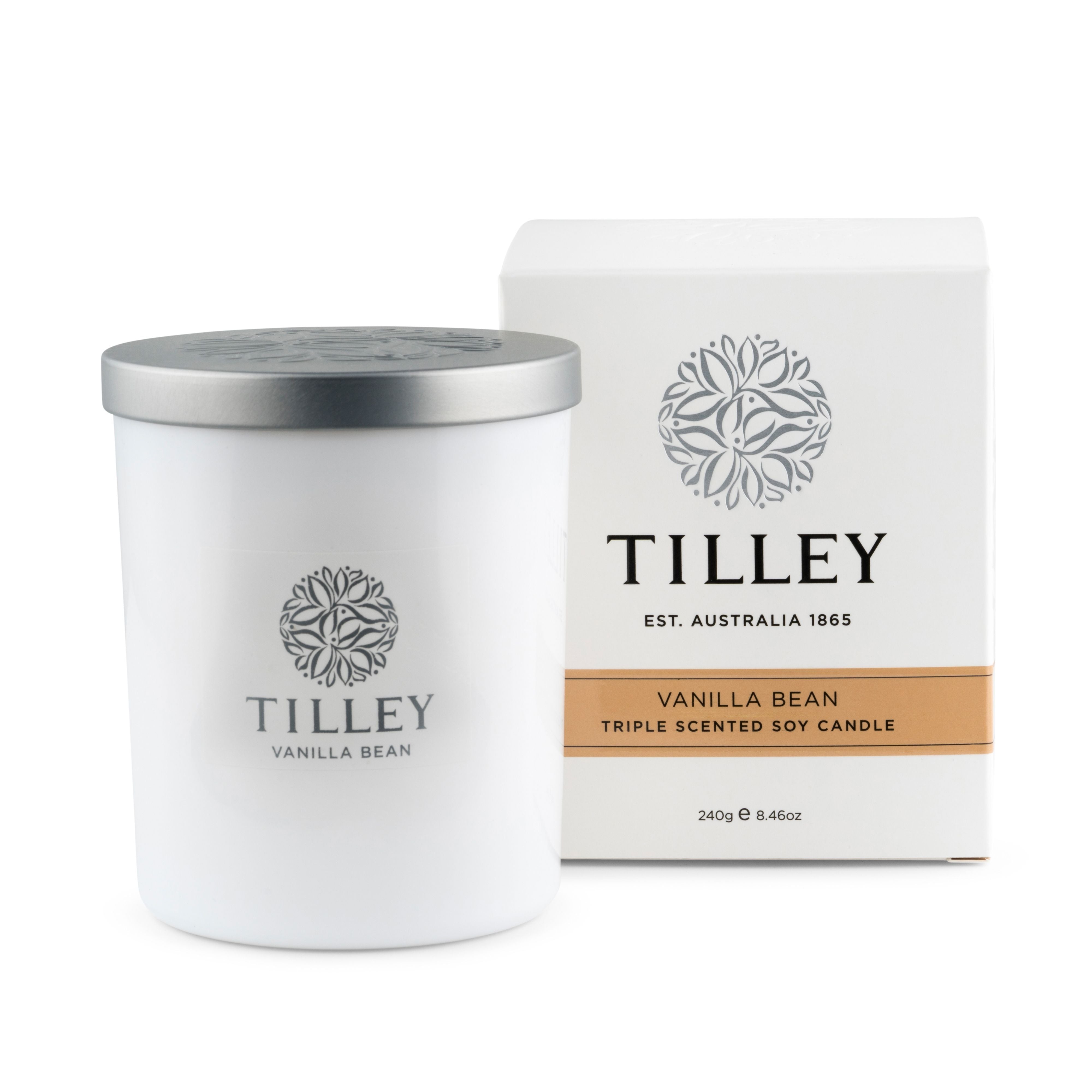 Soy Candle 240g / 45 Hour - Asst Fragrance-Candles & Fragrance-Tilley-Vanilla Bean-The Bay Room