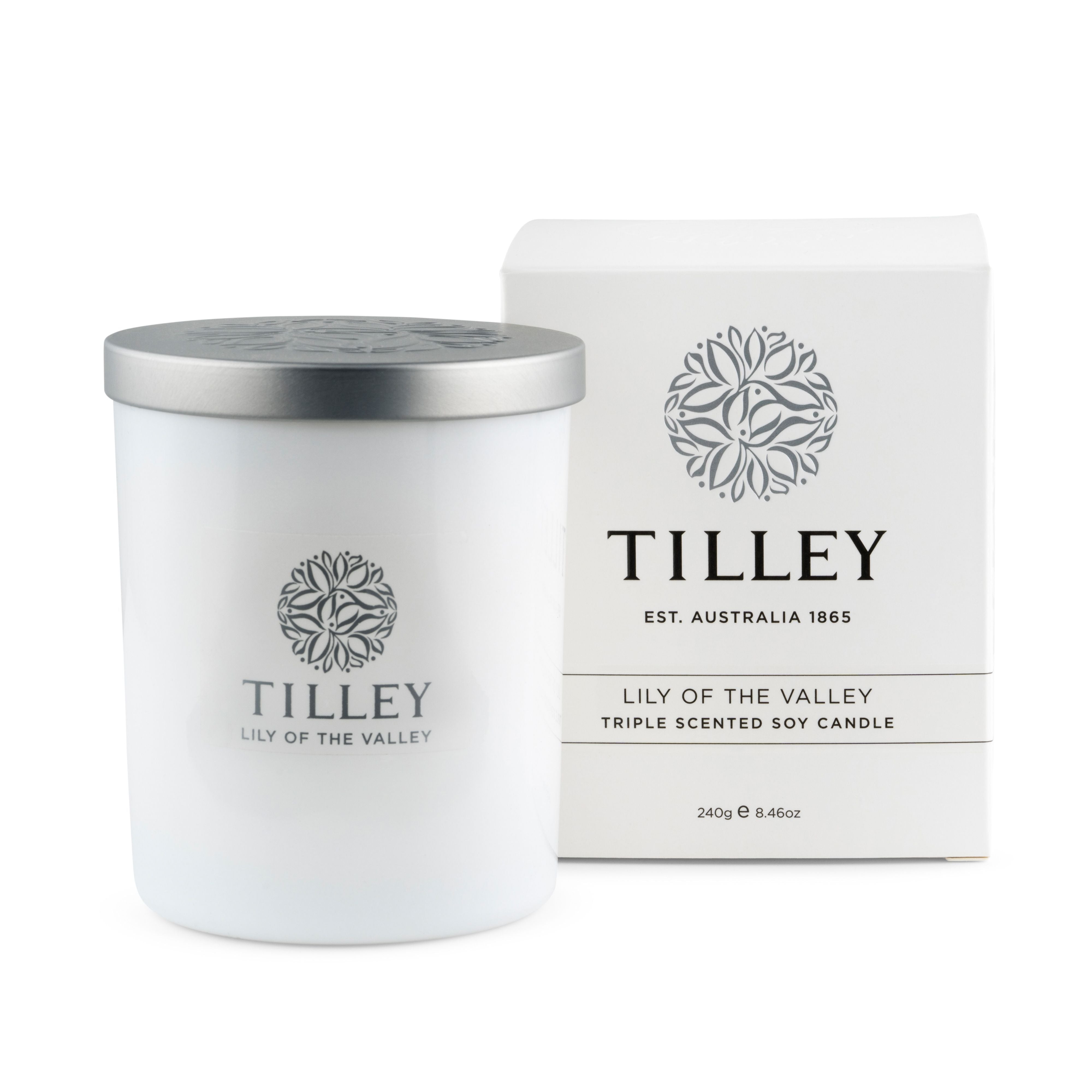 Soy Candle 240g / 45 Hour - Asst Fragrance-Candles & Fragrance-Tilley-Lily Of The Valley-The Bay Room