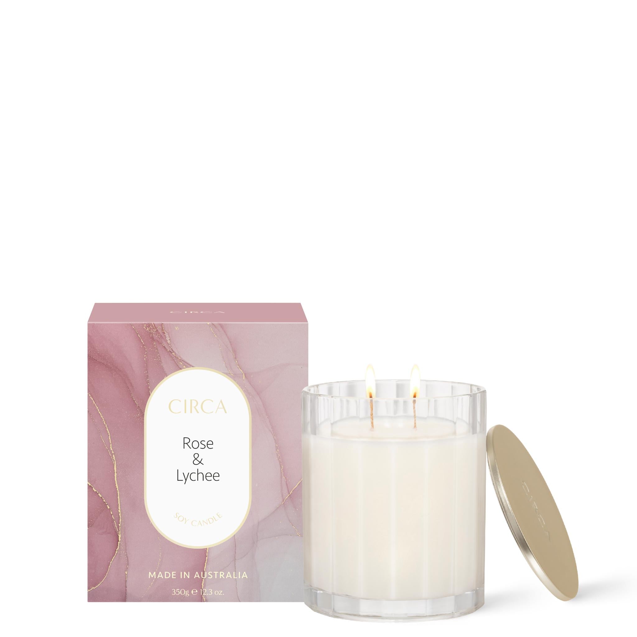 Soy Candle 350g - Asst Fragrance-Candles & Fragrance-Circa-Rose & Lychee-The Bay Room