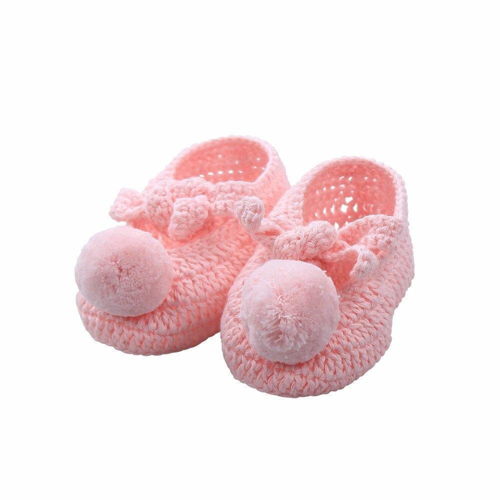 Teenie Hand Crochet Booties - Pink-Shoes & Socks-Dlux-The Bay Room