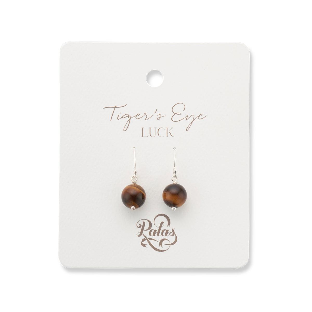 Tiger's Eye Healing Gem Earrings-Jewellery-Palas-The Bay Room