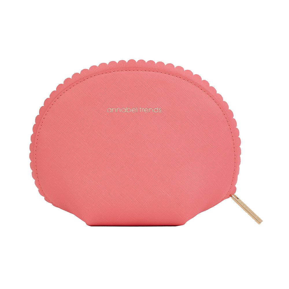 Vanity Scalloped Medium Pouch – Peach Pink-Beauty & Well-Being-Annabel Trends-The Bay Room