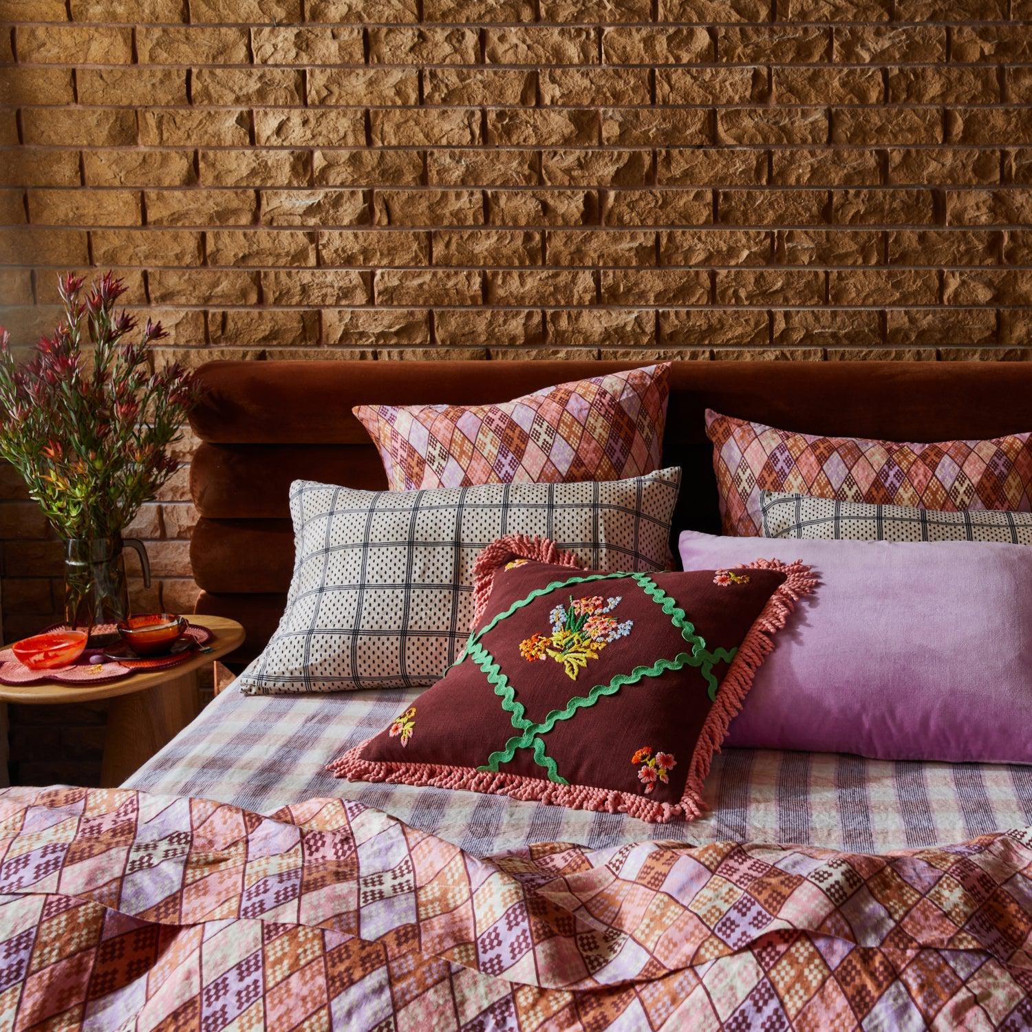 Viola Linen Euro Pillowcase Set-Soft Furnishings-Sage & Clare-The Bay Room