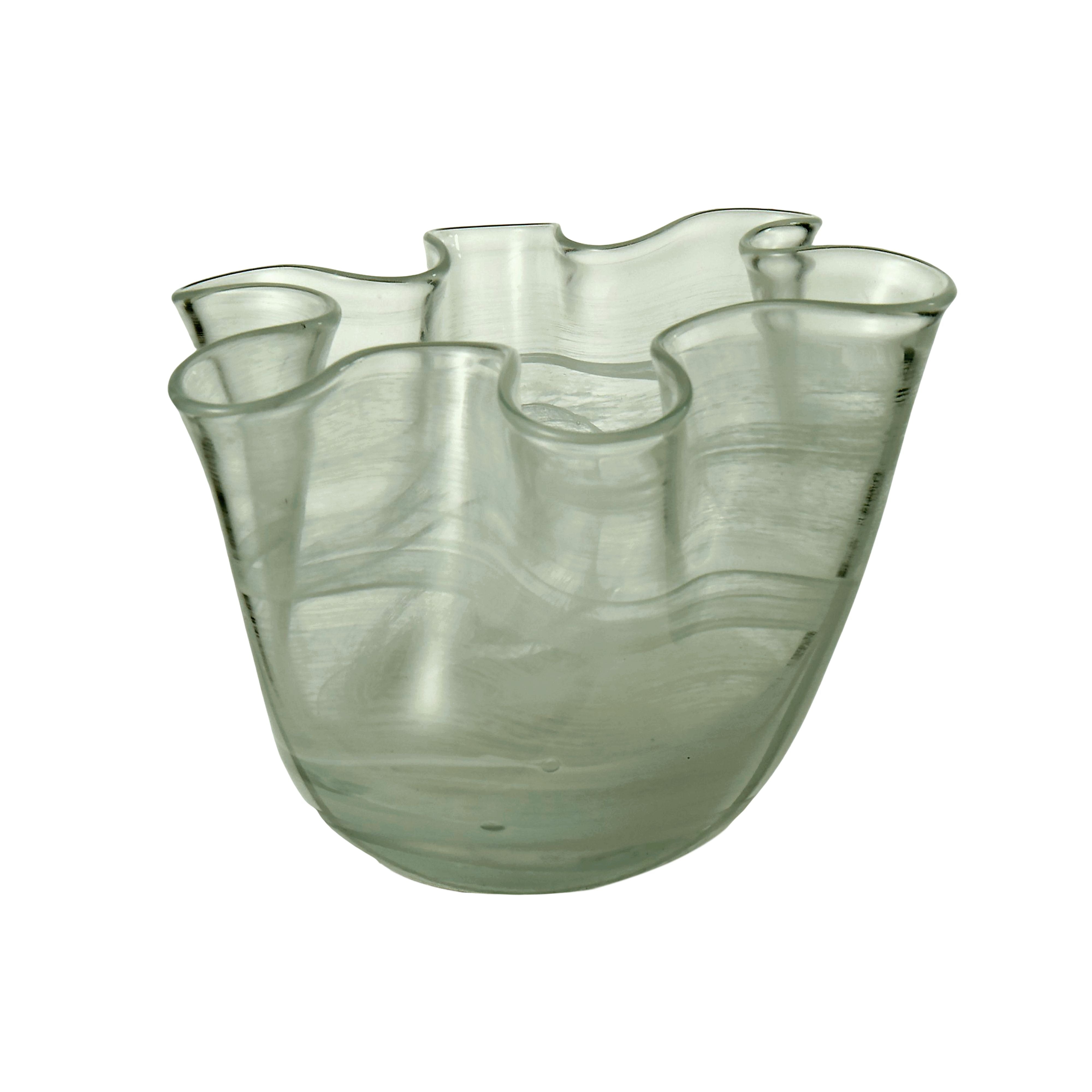 Wavy Bowl with Marble Effect - Green-Decor Items-Amalfi-The Bay Room