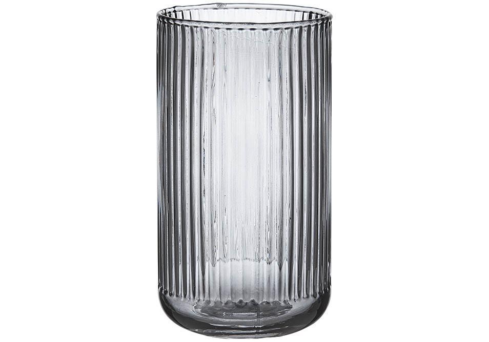 Zephyr Ribbed Charcoal Highball Tumbler-Dining & Entertaining-Ladelle-The Bay Room