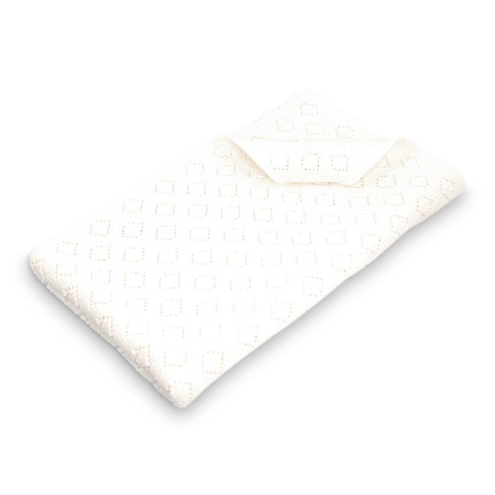 Milo Cotton Pointelle Knitted Blanket - Ivory-Nursery & Nurture-Dlux-The Bay Room