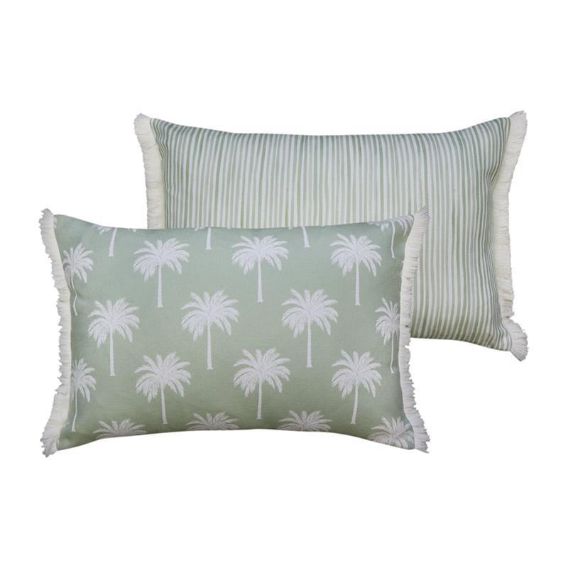 Tropic Light Green Cushion 40x60cm-Soft Furnishings-Madras Link-The Bay Room